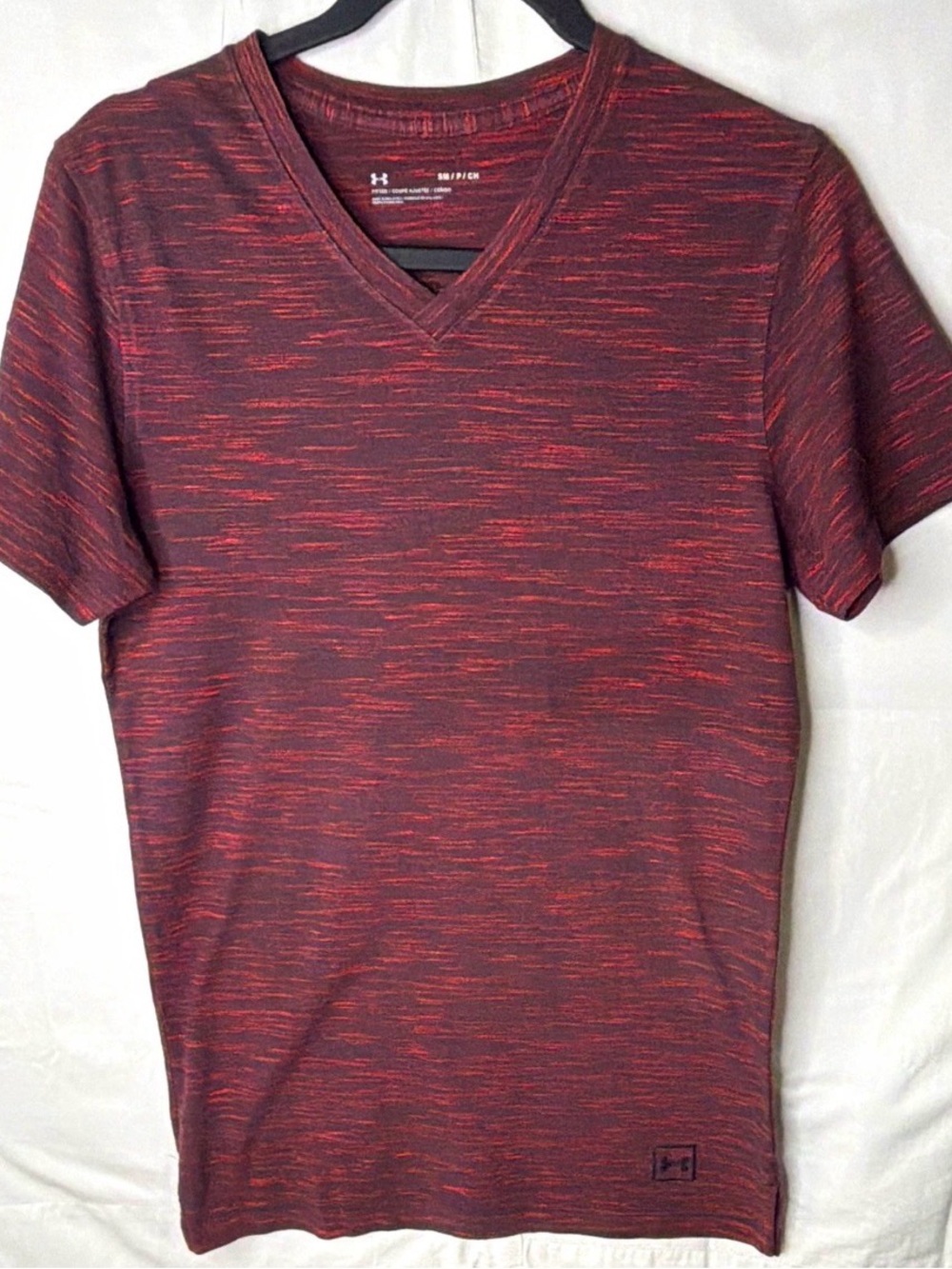Under Armour Men's Maroon & Red Space-Dye V-Neck Tee